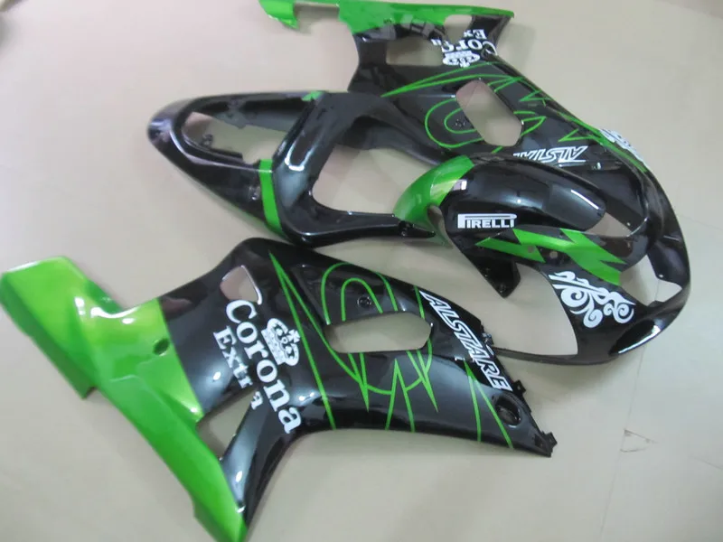 

Custom Fairing kit for SUZUKI GSXR600 750 K1 01 02 03 GSXR 600 GSXR 750 2001 2002 2003 ABS green black Fairings set+7gifts SK07