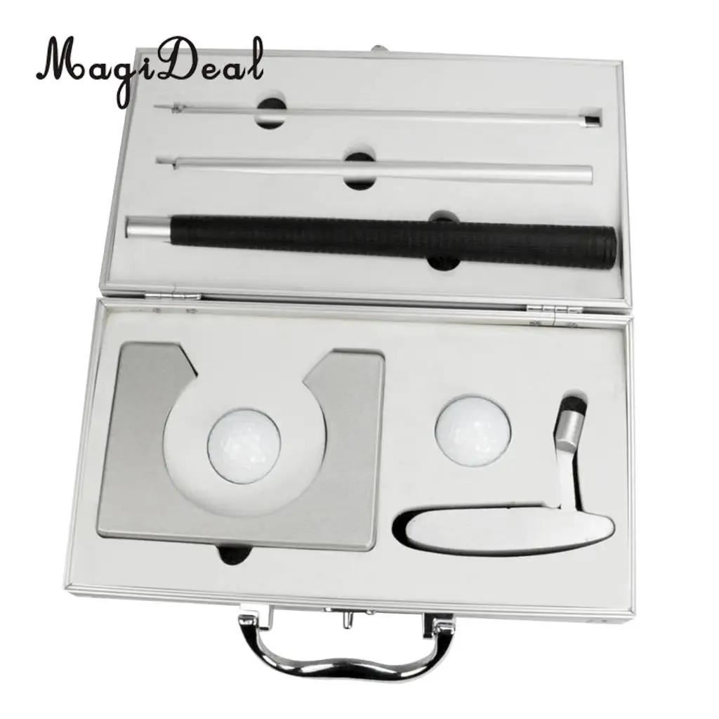 

MagiDeal Folding Right Hand Collapsible Golf Putter Club Balls Practice Hole Gift Set