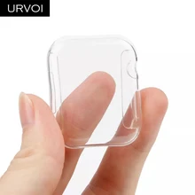 URVOI чехол из ТПУ для Apple watch series 4 Прозрачная крышка для iWatch протектор 40 44 мм прозрачная ультратонкая рамка аксессуары для часов