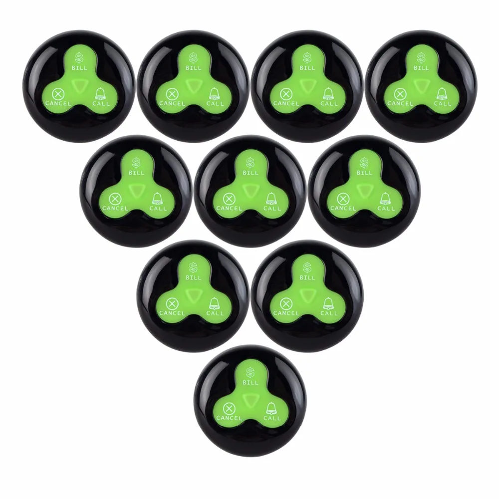 

10pcs 433.92MHz Restaurant Pager Wireless Calling System Call Transmitter Button Waterproof Catering Equipment F3294A