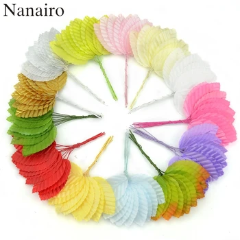 

30pcs Artificial Colorful Rose Leaves Flower Bouquet For Wedding Home Party Decoration Fake Plastic Green Leaf Crafts Supplies