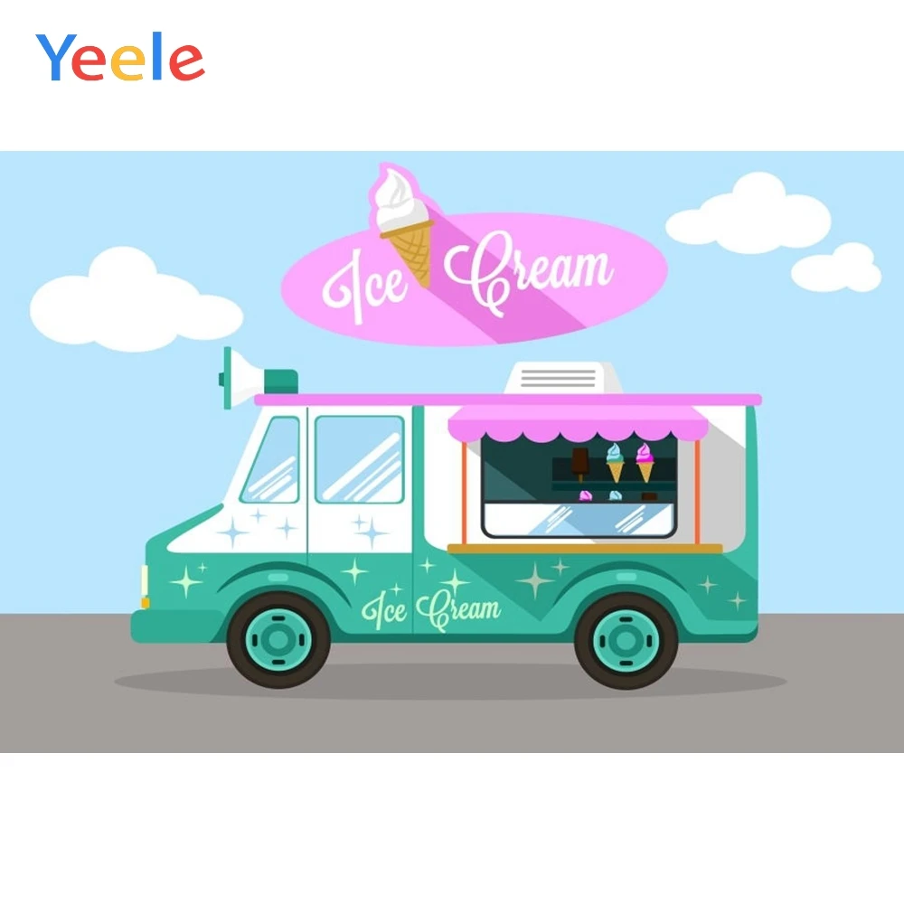 

Yeele Ice Cream Takeaway Car Photography Backdrop Children Kids Baby Birthday Party Photographic Background For Photo Studio