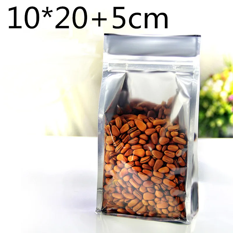 100 Pcs 10*20cm Food Moisture proof Bags,Half Transparent aluminium