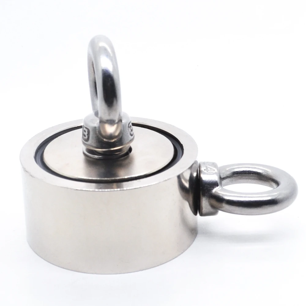 Strong Powerful Neodymium Magnet Round Hook Salvage Magnet Sea Fishing Holder Pulling Mounting Pot with Ring 48mm 60mm 67mm 94mm