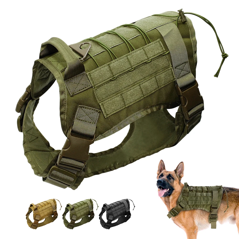 Military Dog Vest Harness Tactical Dog Vest Harness Molle Vest Large