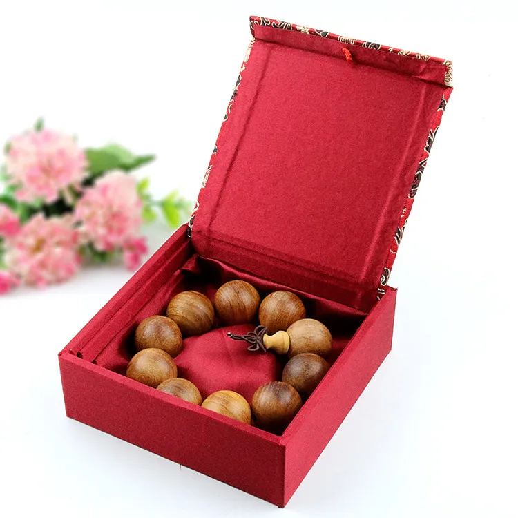 Кисточкой квадратный китайская шелковая ткань коробка браслет Подарочная упаковка для женщин мужские шкатулка чехол для хранения 12x12x4 см