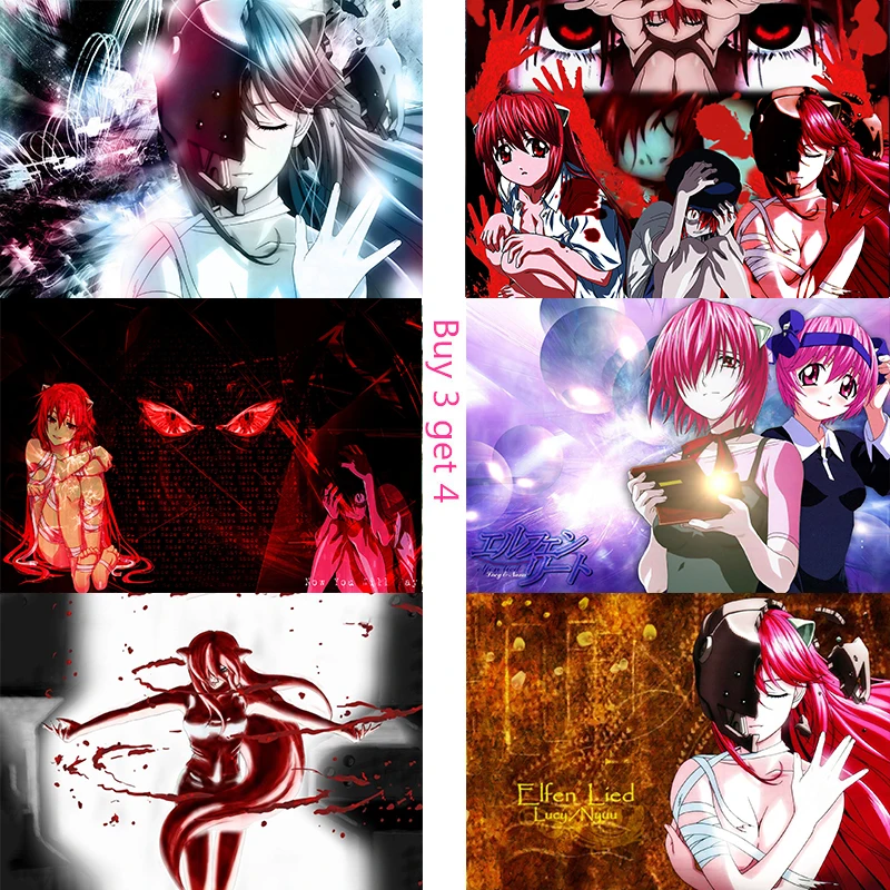

Elfen Lied Posters Cartoon Wall Stickers White Coated Paper Prints Livingroom Bedroom Bar Decoration Home Art Brand