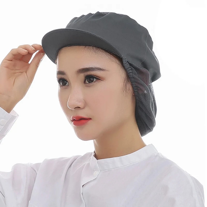 

High Elastic Catering Cap Service Staff Adjustable Mesh Snood Hat Breathable Head Cover Restaurant Waiter Hat