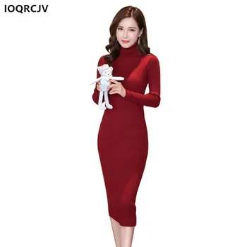 

Winter Spring Women Sweaters Female Slim Sexy Tight Bottoming Knitted Pullovers High Elastic Solid Turtleneck Jumper Tops F31