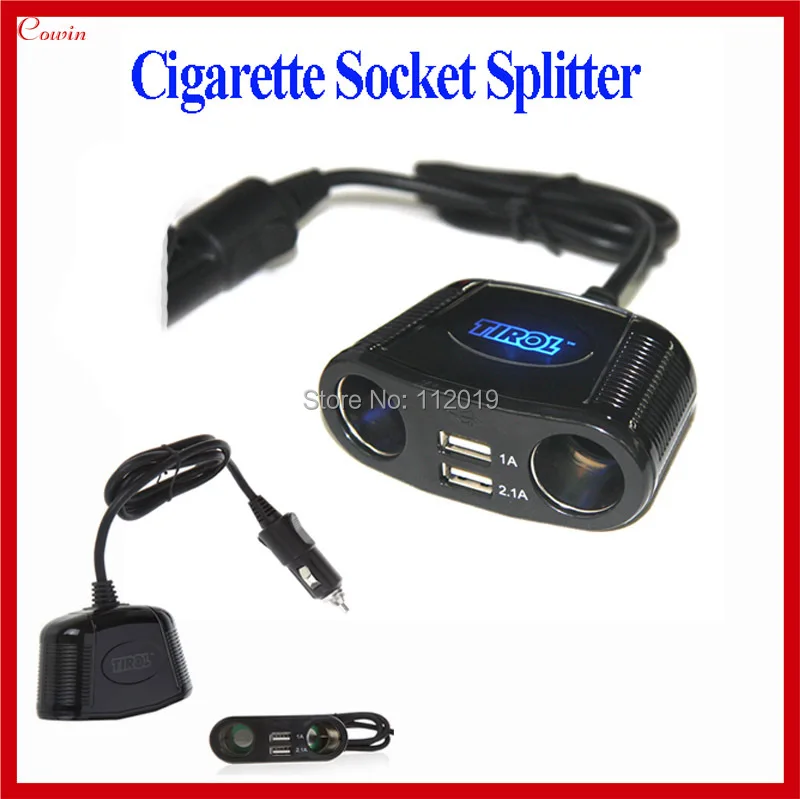 New 4 way /usb port Car Van Cigarette Extension Socket Splitter Lighter Power Adapter USB Phone