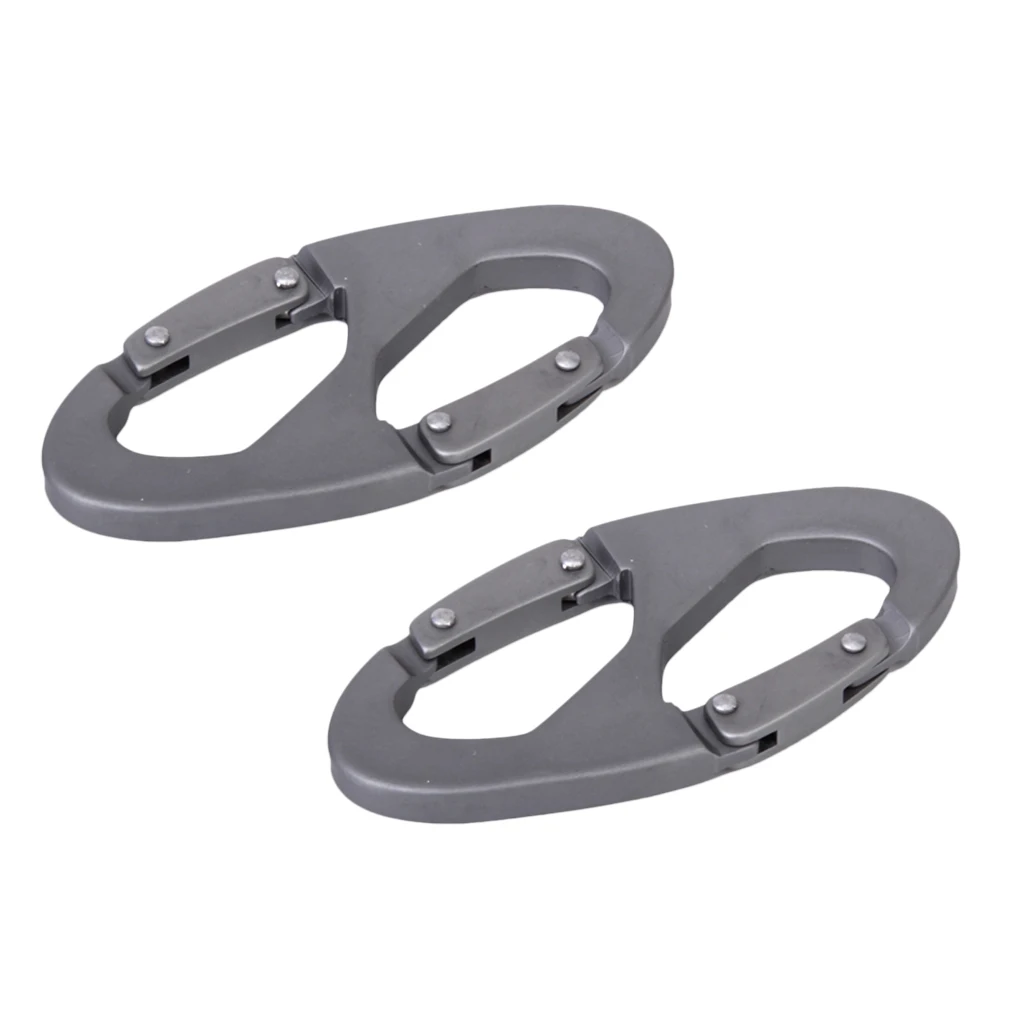 MagiDeal 2Pcs Aluminum Carabiner Snap Clip Hook Keychain Hiking Bottle Scouts Buckle Tool Climbing Accessories) 