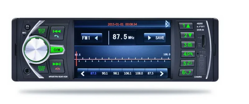 Авторадио радио-Кассетный проигрыватель 1 din 4,1 дюйма автомобильное FM радио 12 V Bluetooth стерео TF MP3 плеер AUX USB руль вход DVR