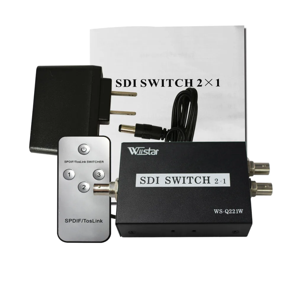 Wiistar переключатель SDI 2x1 HUB умный удлинитель с переключателем 2 в 1 конвертер для 3G HD