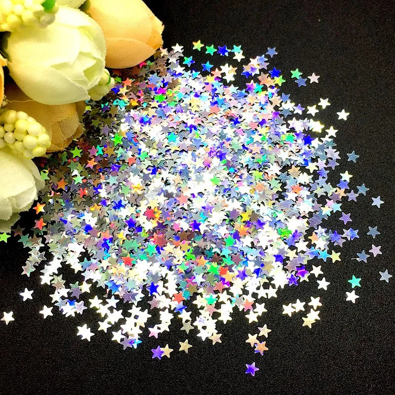 

Ultra-thin 3D Nail Sequins 3mm Star Laser Glitter PET Loose Sequin for Nail Art Decoration Body Art Painting Nail DIY Decor 10g