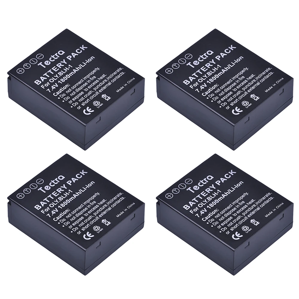 4 pcs 1800mAh BLH-1 BLH1 BLH 1 Camera Battery for Olympus Digital Cameras EM1 E-M1 MARK II EM1-2 Mark 2 Mark2