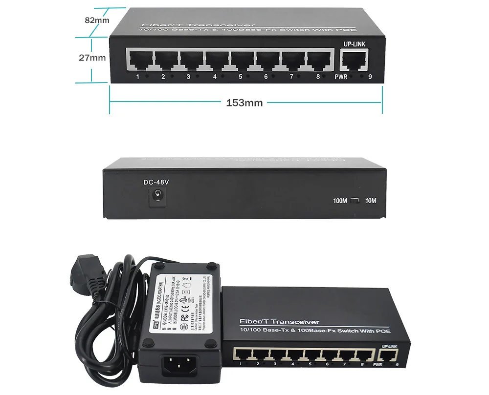 Autoeye 4/8 порт 10/100 м коммутатор питания через ethernet совместим сетевые камеры IEEE 802.3af(15,4 Вт