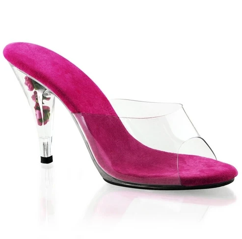 

10 Cm Bodybuilding Competition High-heeled Transparent Crystal Shoes Model Walking Show Cushion Anti-skid Sandals