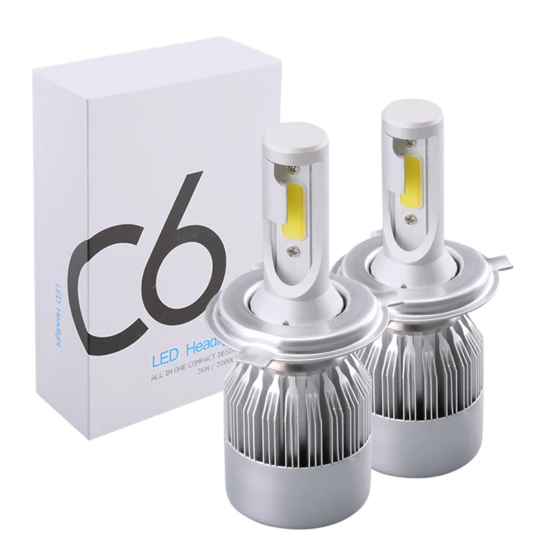 

All In One C6 Car Led Headlight H1 H3 H7 H11 H4 H16 H8 9005 9006 880 9012 7600lm 6000K S2 Auto LED Headlamp