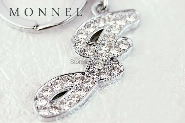 z43a festival gift free shipping adorable sourvenir clear crystal letter j keychain
