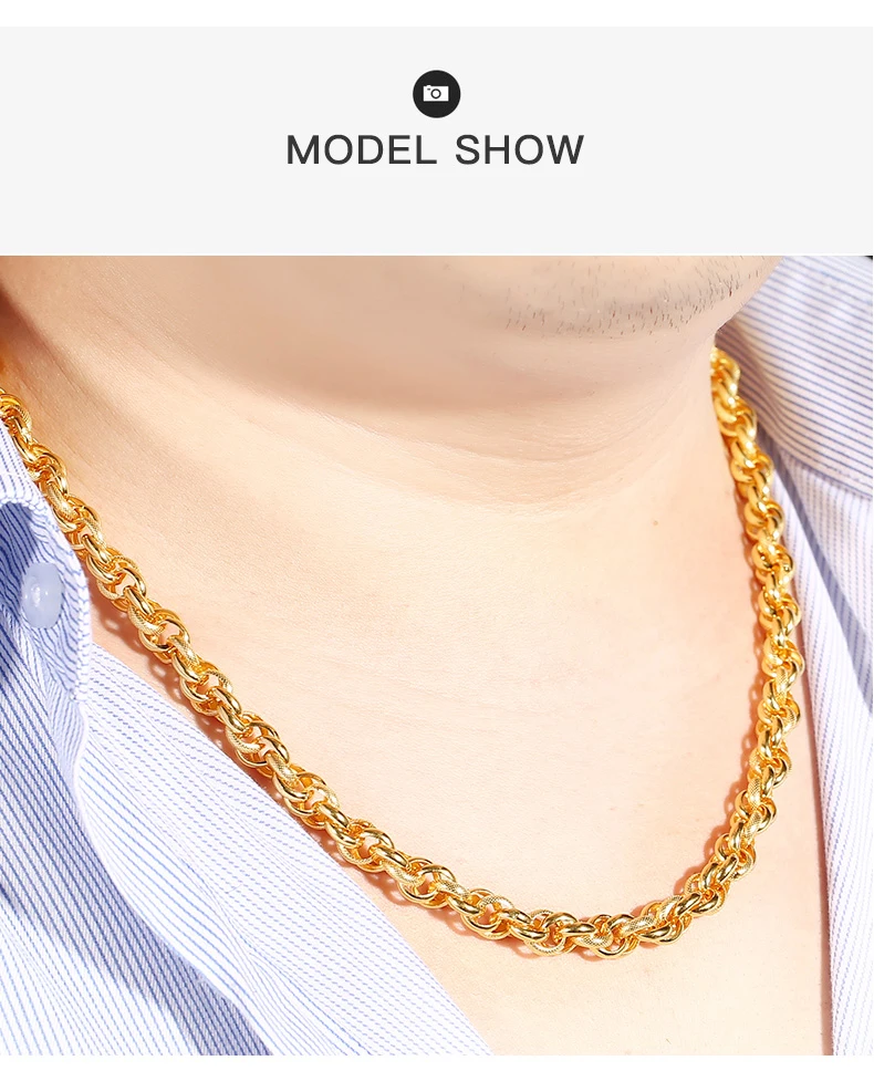 24k Pure Gold Necklace Real Au 999 Solid Gold Chain Men S Faucet Buckle Upscale Solid Classic Jewelry Inoava Com
