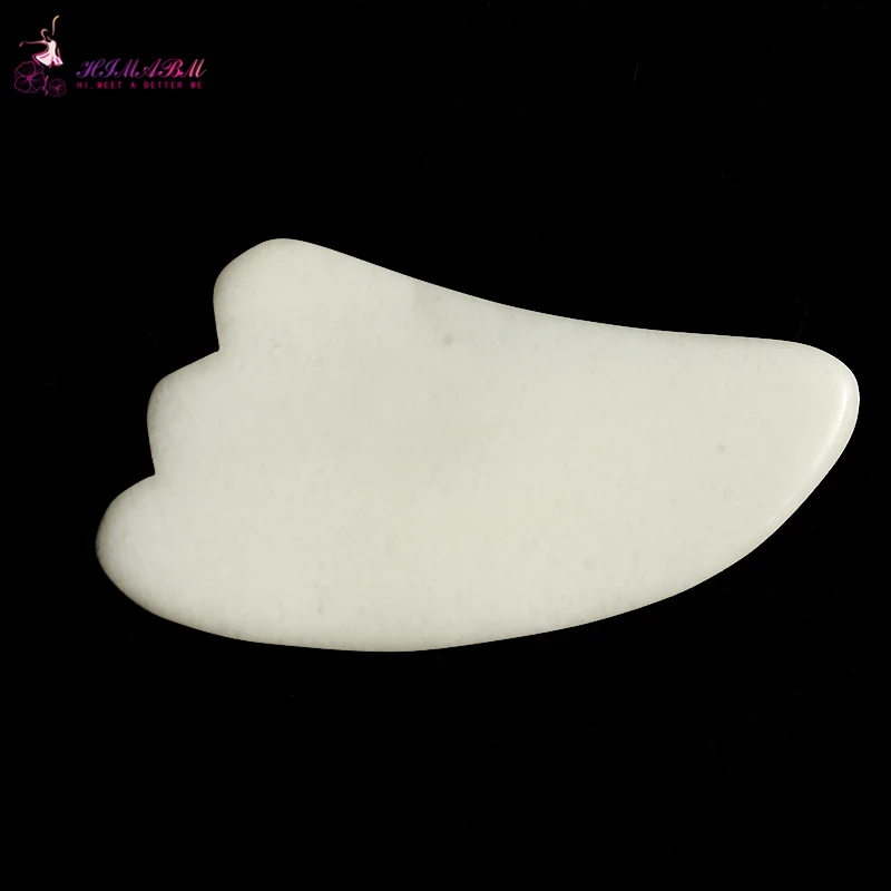 1 Pcs 100% natural white jade guasha massage tool facial treatment scraping health care 1 Pcs 100% natural white jade guasha massage tool facial treatment scraping health care