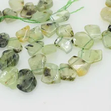 Свободные бусины зеленый прехнит барокко плоские 17-21 мм 1" для DIY ювелирных изделий FPPJ бусины натуральный драгоценный камень