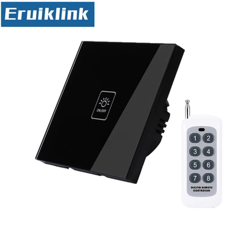 

EU/UK Standard 1/2/3 Gang 220V Wireless Remote Control Light Switches, RF433 Remote Control Touch Switch for Smart Home