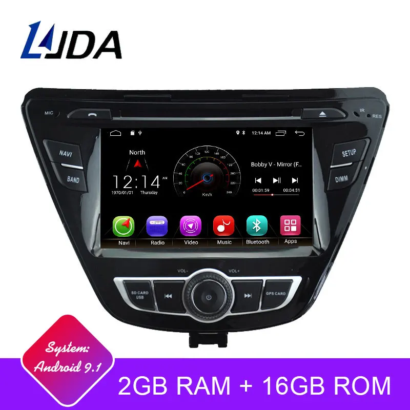 

LJDA Android 9.1 Car dvd player for Hyundai Elantra Avante Car Radio headunit gps navigation stereo multimedia WIFI autoaudio sd