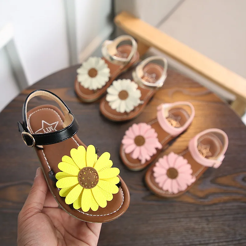 2019 New Girls Sandals Fashion Flower Child Shoes High Quality Cute Girls Party Shoes Casual Kids Dress Sandals Size 21-36