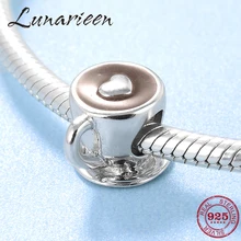 Новая мода 925 стерлингового серебра любовь бесплатно время сердце кофе бусины «чашка» подходит оригинальные Pandora Браслеты с подвесками DIY ювелирные изделия