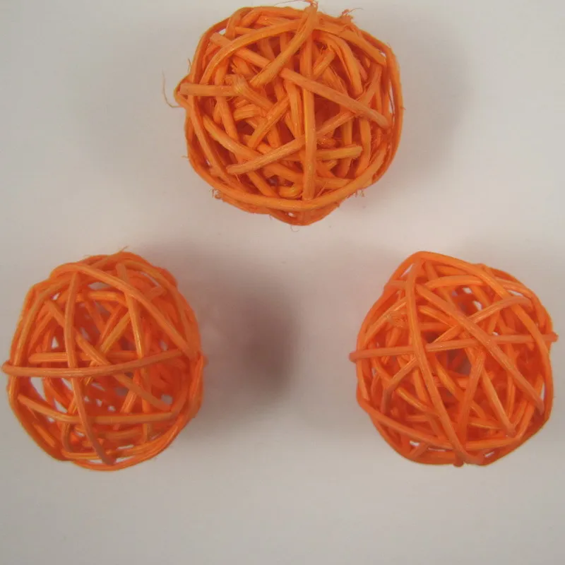 

2.5cm/ 3cm/4cm/5cm/6cm orange Colors Woven Wicker Ball Home Decoration Please select a size 014024003