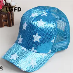 2016 г. женские пятиконечная принт в виде звезд Лето Bling сетки Кепки Snapback Бейсболка Trucker Hat