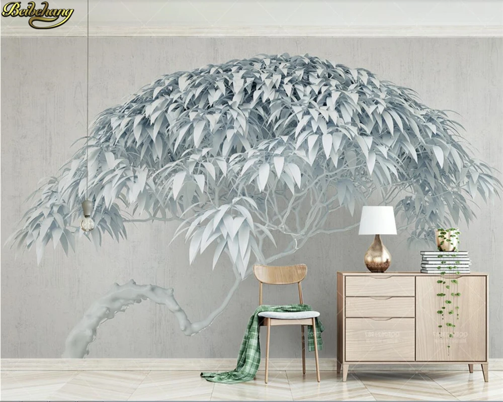 

beibehang Custom photo wallpaper small fresh ideas a big tree stone background 3d TV background wall wall papers home decor