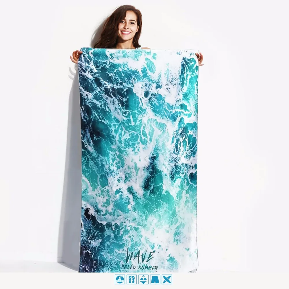 

Compact Swimming Towel Quick Drying Portable Microfiber Sports Towel Printed Outdoor Travel Pocket Towel
