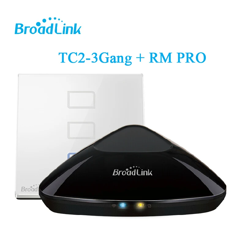 Broadlink RM RM2 Pro + TC2 3 gang Smart WiFi Switch IR RF Remote Center ...