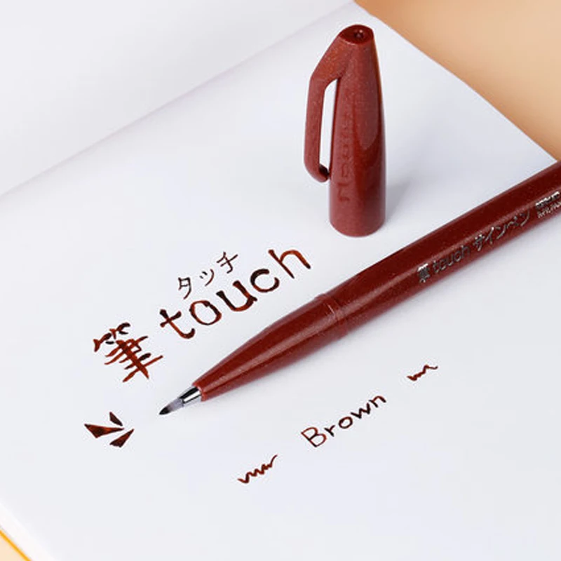 Набор цветных ручек Pentel Touch с кистью, набор 6/12 цветов, набор SES15C с мягкой головкой, Ограниченная Коллекция сезонов для рисования, открытки на день рождения