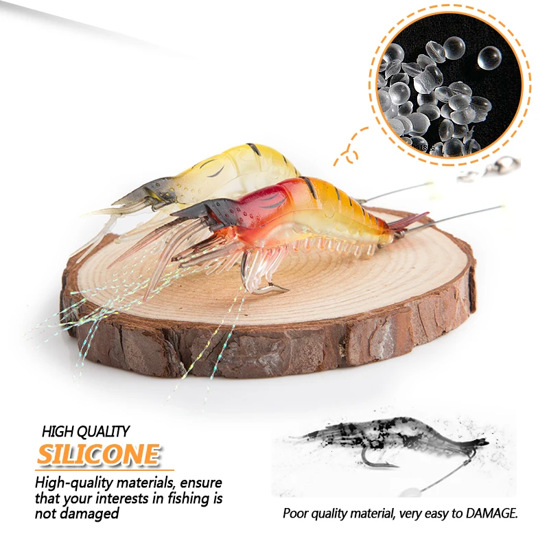 Shrimp Soft Lure 9cm6g Fishing Artificial Bait With Glow Hook Swivels Anzois Para Pesca Sabiki Rigs Fishing Lure (6)