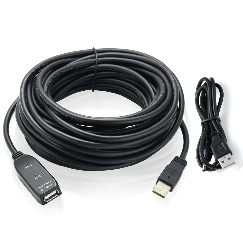 10M Active Repeater USB 2.0 Extension Cable Male to Female Built-in IC Dual Shielding EMIFIL High Speed Transmission