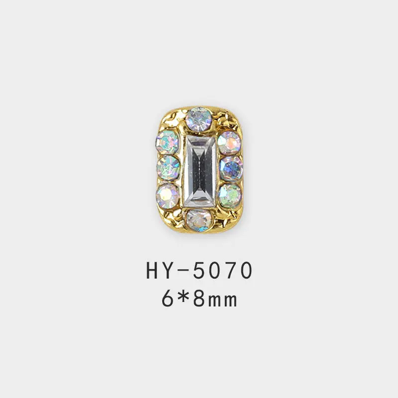 HY5070 20 шт/лот 3D сплав стекло стразы металлические аксессуары для ногтей украшения для дизайна ногтей талисманы гвоздь для ногтей принадлежности - Цвет: HY5070