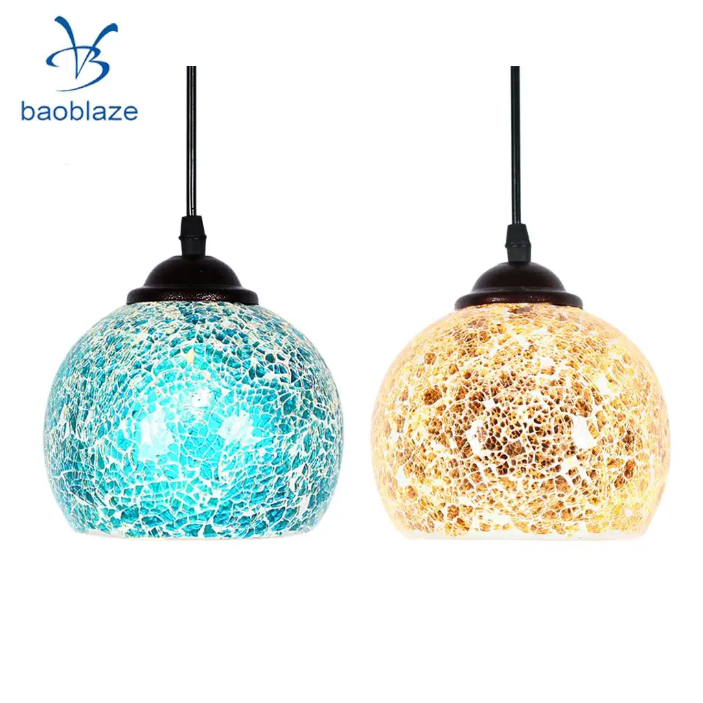 2 Pieces Vintage Hanging Lamp Light Mosaic Design Pendant Ceiling Lampshade 