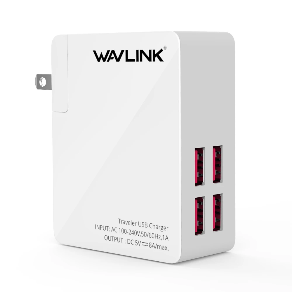 Wavlink Универсальный 2/4 порт путешественник USB зарядное устройство адаптер 40 Вт DC 5 В 8A с портом может заменяемый ЕС/США/Австралия/Великобритания Разъем для мобильного телефона