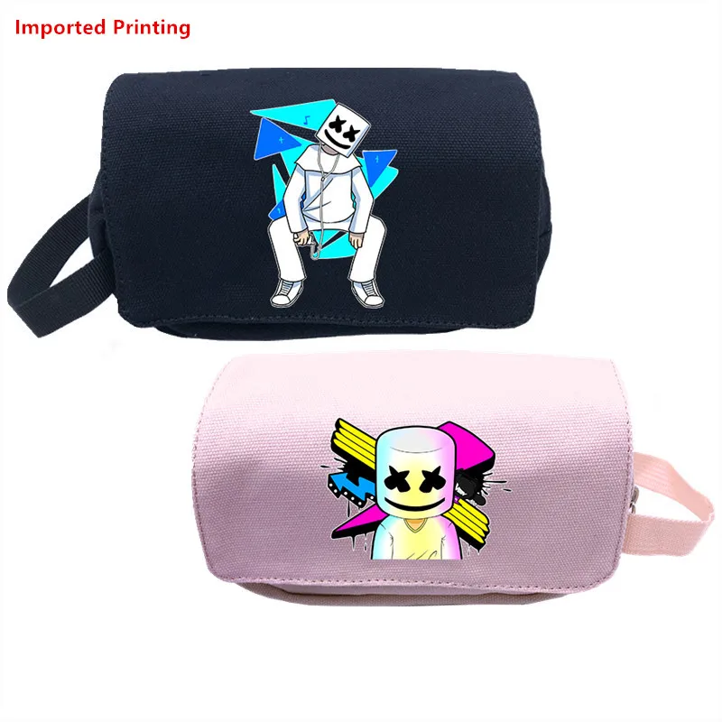 

DJ Marshmello Hip-pop Cosmetic Bag Large Capacity Student Pencil Bag Girls Cartoon Pouch Small School Bags Charge Coin Pouch