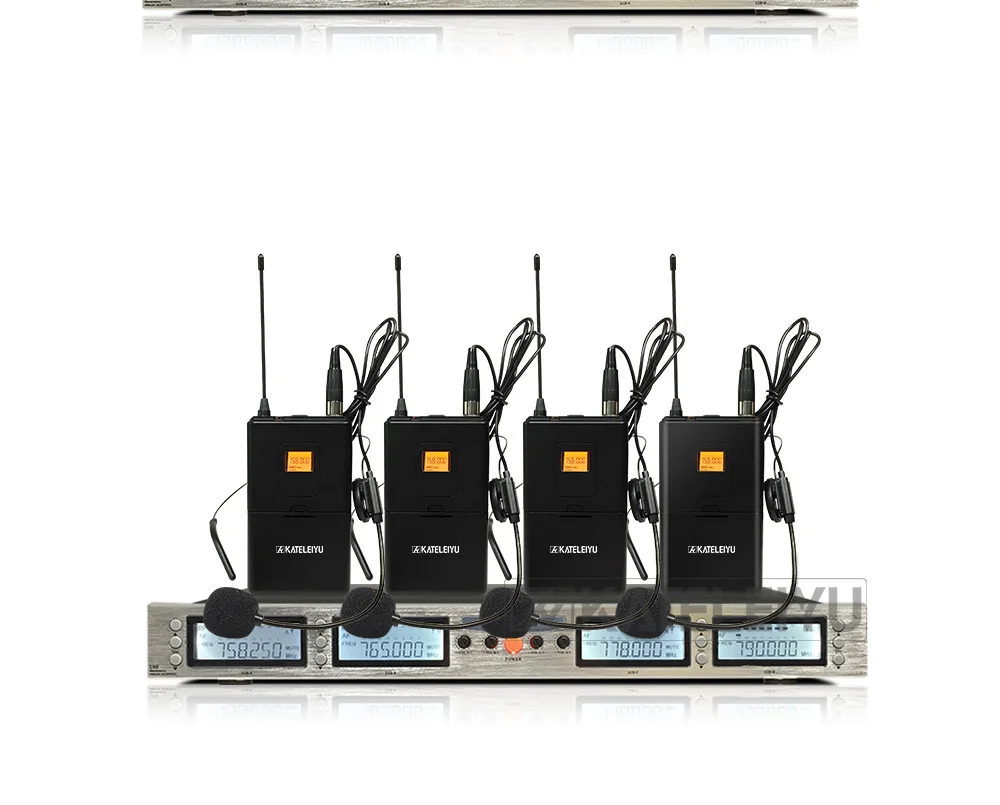 Профессиональный микрофон 200 Канал дополнительно частота 4-х канальный петличный Беспроводной микрофон Системы для сцены дома KTV микрофон