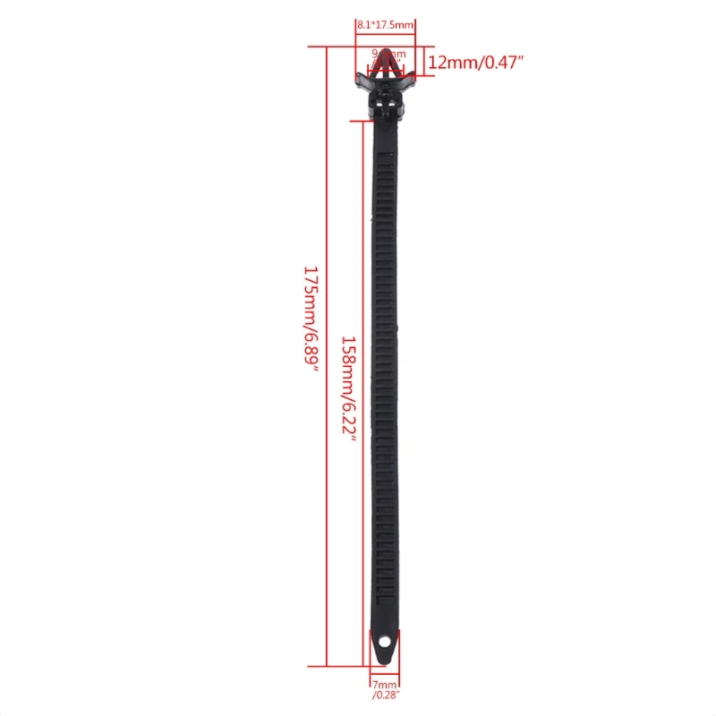 30 шт. 175 мм нейлон черный Автомобильный кабель ремень пуш-ап крепление провода галстуком-бабочкой Фиксатор Зажим