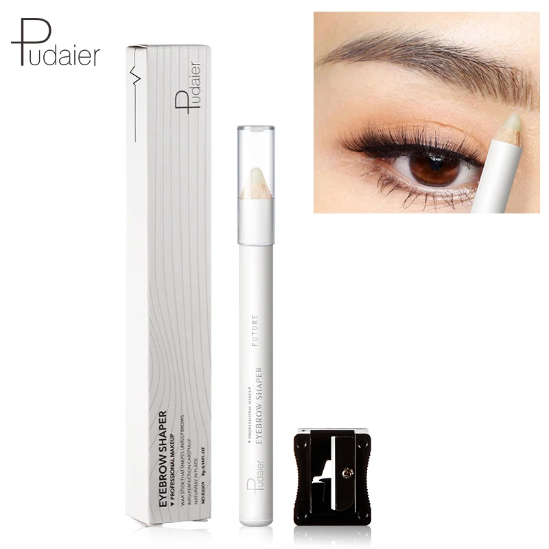 

Pudaier Eyebrow Fixing Pencil Waterproof Makeup Long Lasting Eye Brow Pencil Brand Transparent Eyebrows Wax Pen with Sharpener
