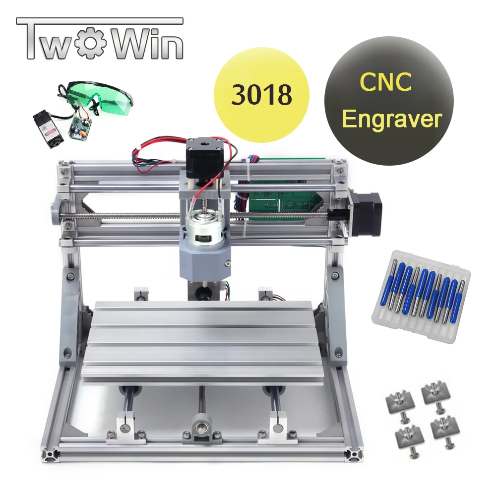 

CNC 3018 with Installed ER11 Wood Router DIY Engraving Machine 500mw/2500mw/5500mw Mini Laser Engraver by GRBL Control