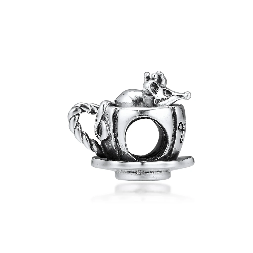 CKK Fit Pandora Браслеты сказочная мышь в чашке подвески из стерлингового серебра 925 оригинальные бусины для изготовления ювелирных изделий Шарм Joyas kralen