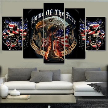 

Unframed Printed home of the free 5 piece painting wall art children's room decor poster canvas Free shipping