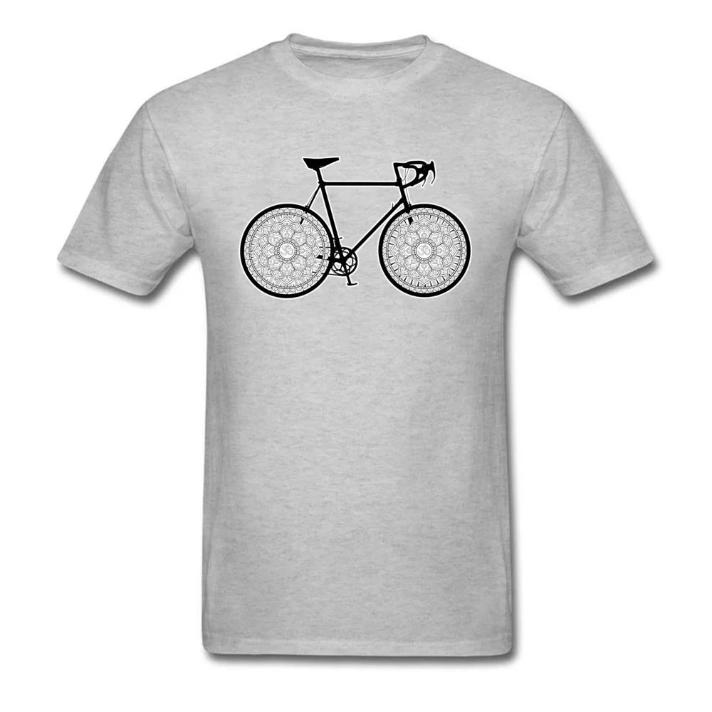 Hip hop Mandala Bicycle Men Top T-shirts 2018 Hot Sale Summer Fall Short Sleeve Tops T Shirt Round Neck Pure Cotton T-Shirt Mandala Bicycle grey
