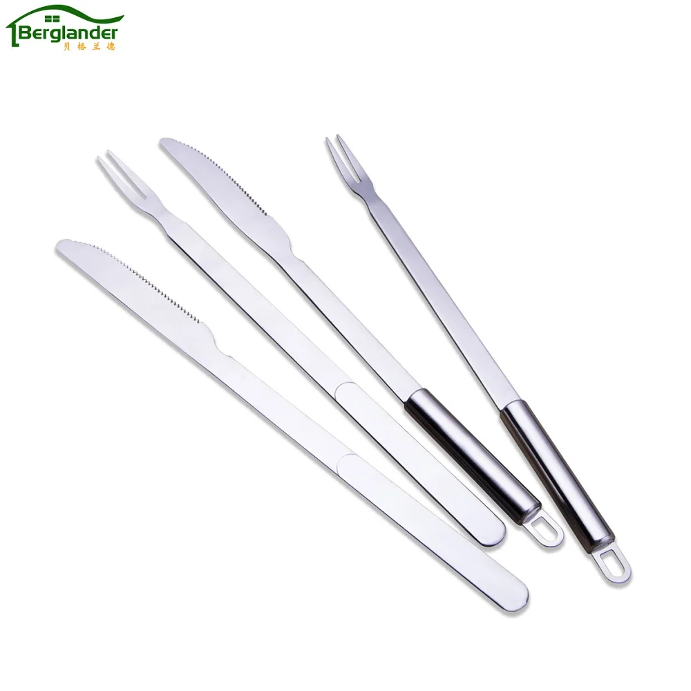 BERGLANDER BBQ knife and fork tools set Stainless steel made,Long knife